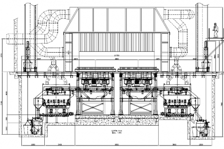 Desmoldagem 60T/h Dois Shake-outs 3000x4000mm